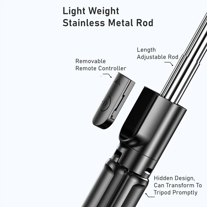 Portable Tripod Selfie Stick for iphone Samsung Photo Taking Live Broadcast Chargable Bluetooth Remote Control Tripod Stand Pole