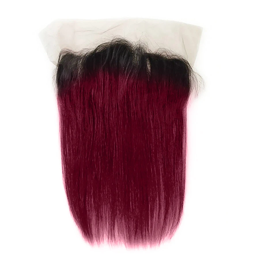 brazilian Human hair weave bundles with frontal HD Lace 30 40 inch 3 4 Short Long bundles Straight Virgin Ombre Burgundy Colored