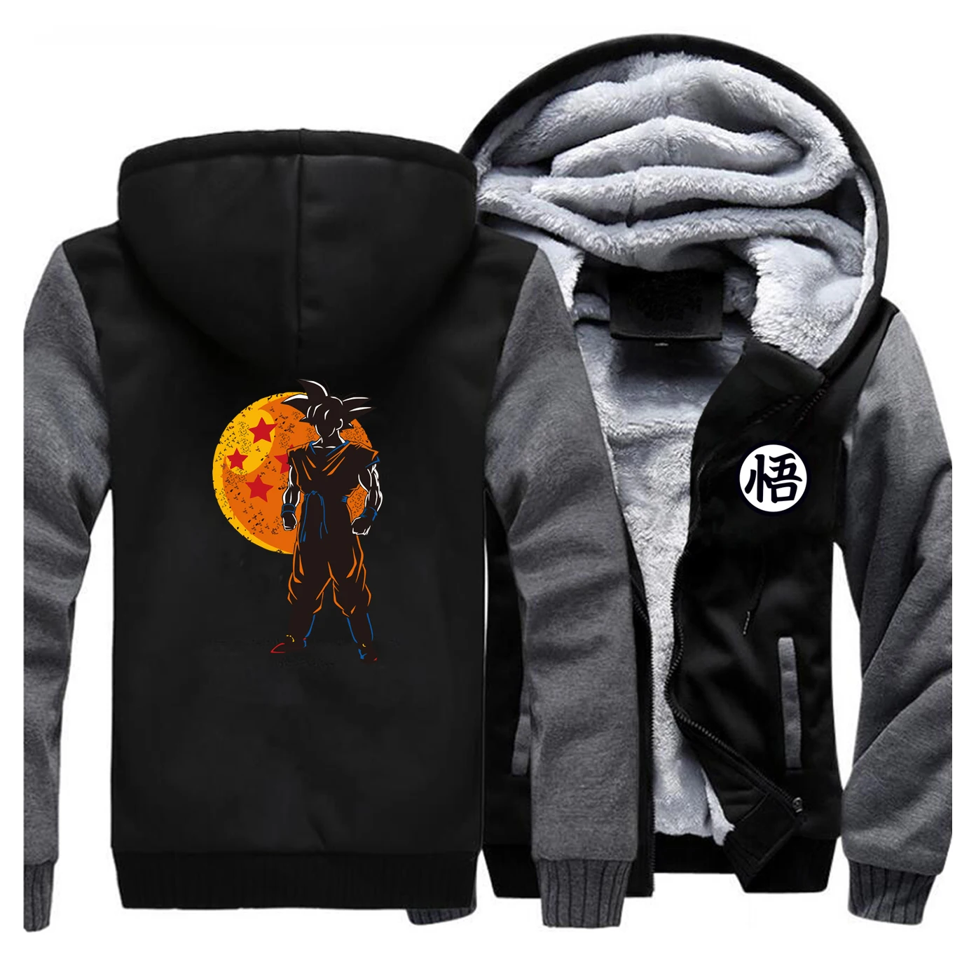 Saiyan Dragon Ball Япония Аниме толстовки Harajuku Модный повседневный мужской жакет толстовка флис зима теплый хип хоп Уличная