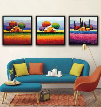 

DIY digital oil painting decorative painting colorful pastoral series hand-painted color oil painting hand-painted