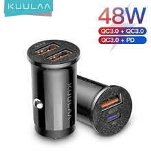 KUULAA-Mini cargador USB para coche, cargador de carga rápida 4,0 PD 3,0 36W, para iPhone, Huawei, Xiaomi, Mi tipo C