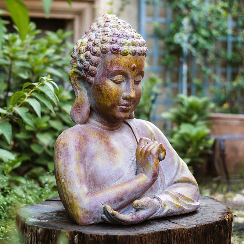 

Buddha avatar bust Statue Zen Sakyamuni Garden Decor Statue Home Decorative Buddha Sculpture For Home Desk Garden Decor Ornament