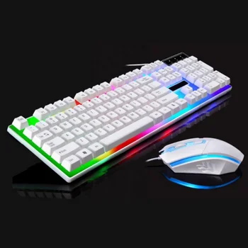 

Hot 2.4G USB Wired USB Lighting Keyboard Mouse Sets Portable Mechanical Feel Computer Keyboard Mouse Sets For LP\\\\PC Computer