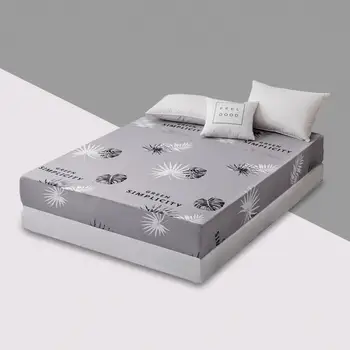 

Mattress Cover With Elastic Band Printing Brushed Fitted Sheet Simplicity Pure Pattern Soft Bedding Linens Home couvre lit