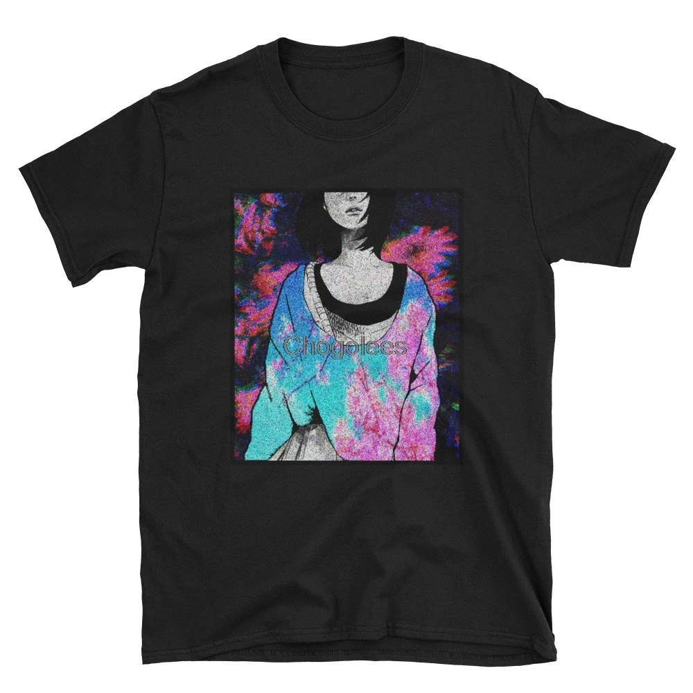 Mens Manga Anime Girl Vaporwave Aesthetic Short-Sleeve Unisex T-Shirt Fashion Tee |