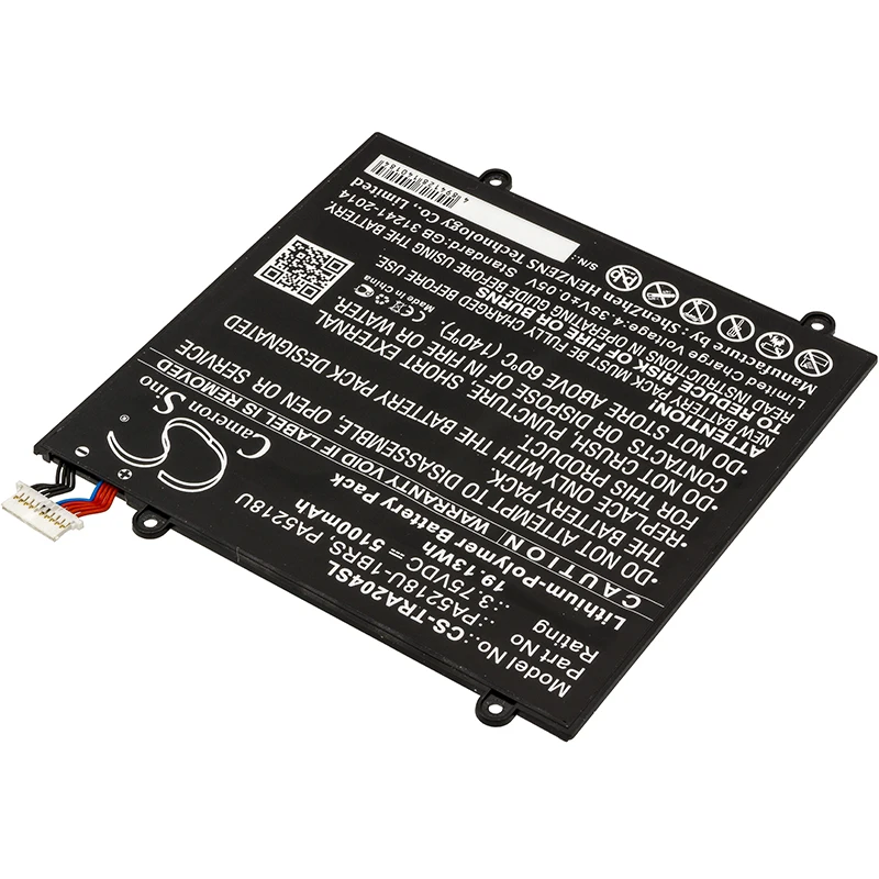 Аккумулятор Cameron Sino 5100mAh для Toshiba Excite A204, Excite A204 AT10-B, PA5218U, PA5218U-1BRS