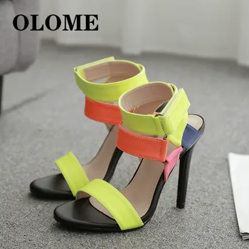 

2020 new women's shoes 35-42 Europe and large size high heels fashion candy color women's shoes fd833-5