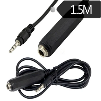 

6.35mm Female to 3.5mm Male Plug Jack Stereo Hifi Mic Audio Extension Cable 1.5m