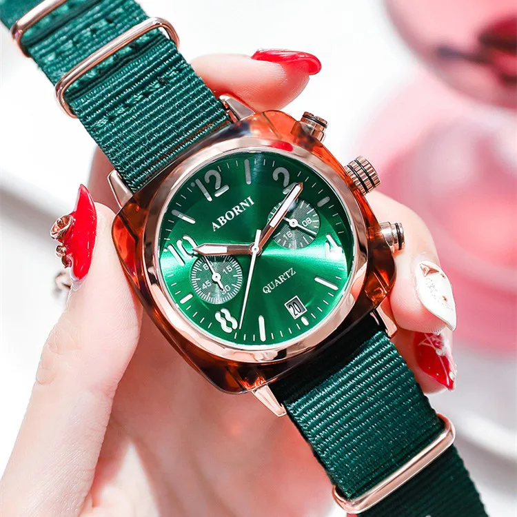 

ABORNI Fashion Casual Nylon Belt Women Quartz Watch Mens Ladies Watches Luxury Waterproof Clock Relogio Masculino