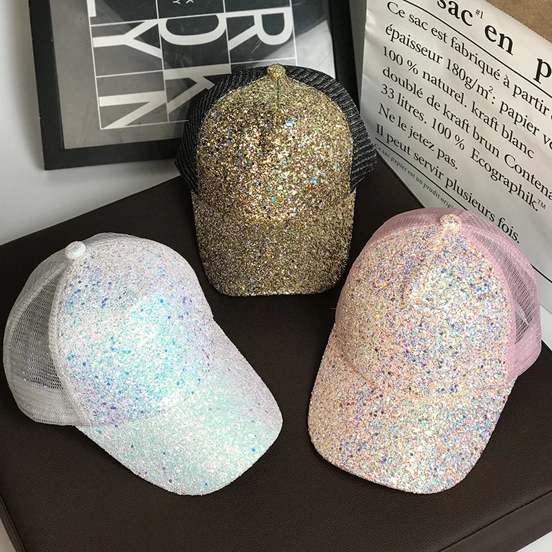 

Children Baseball Cap Summer Skynet BOY'S Hat Hip Hop-4-5-6-Year-Old Korean-style College Style Girls Brim Hat Sequin Fashion