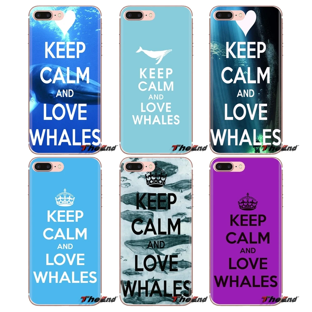 Keep Calm and Love Whales Blue For Xiaomi Redmi 4A S2 Note 3 3S 4 4X 5 Plus 6 7 6A Pro Pocophone F1 Transparent TPU Cases Covers |