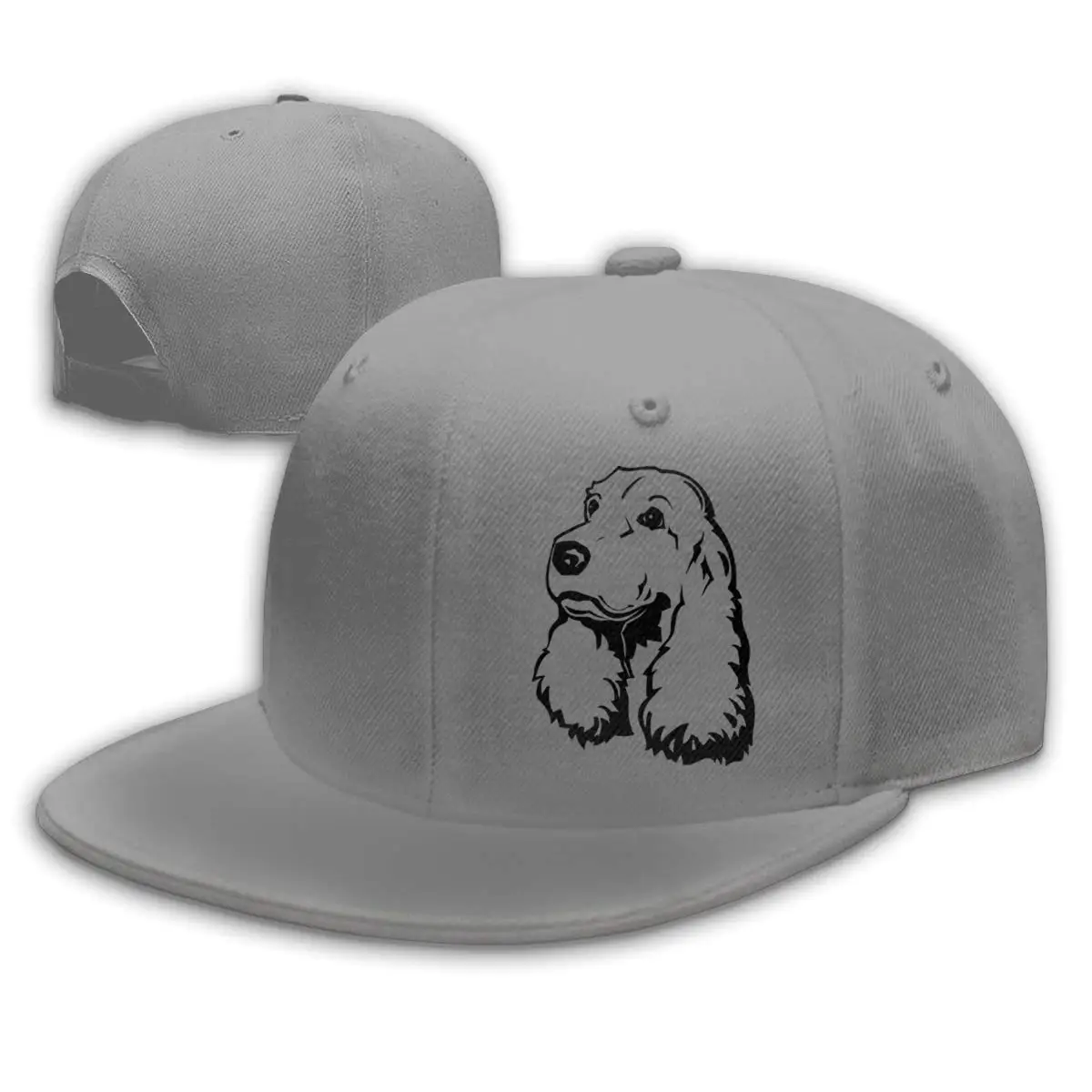 TSDFCCocker Spaniel регулируемые плоские бейсболки мужские серые|Мужские бейсболки| |