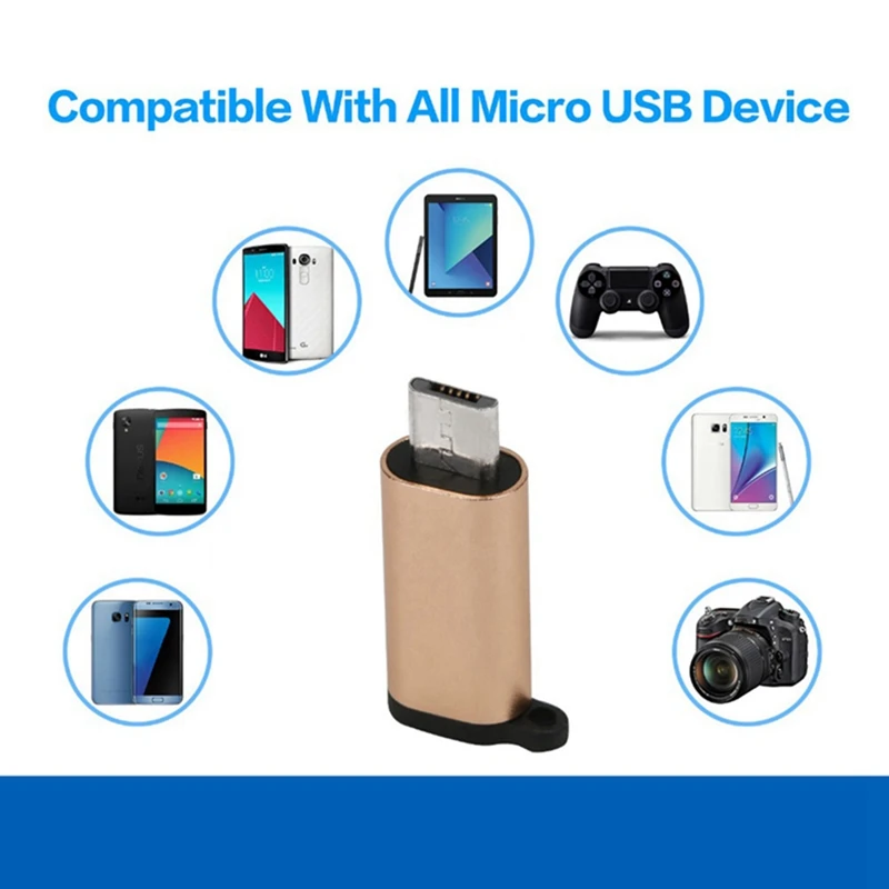 Металлический USB 3,1 Тип-C разъем Micro USB 2,0 5Pin Женский данных адаптер переходник USB Тип C адаптер для планшетов и телефонов