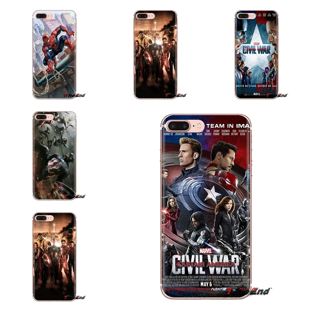 For Huawei Mate Honor 4C 5C 5X 6X 7 7A 7C 8 9 10 8C 8X 20 Lite Pro Captain America Civil War Soft Transparent Cases Covers |