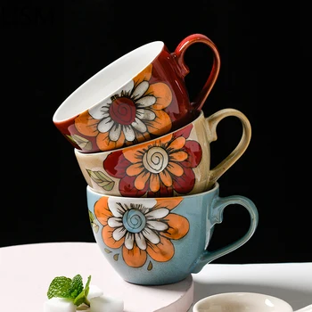 

Handmade Simple Coffee Mugs Ceramic Large Capacity Breakfast Cup Milk Water Afternoon Tea Cups Couple Coffee Cup Tazas Para Cafe