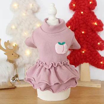 

Dog Clothes Peach Pink Fashion Cat Dog Dress Fashion PET Clothing For Dogs Puppy Pet Winter Warm Pet Products Puppy Chihuahua