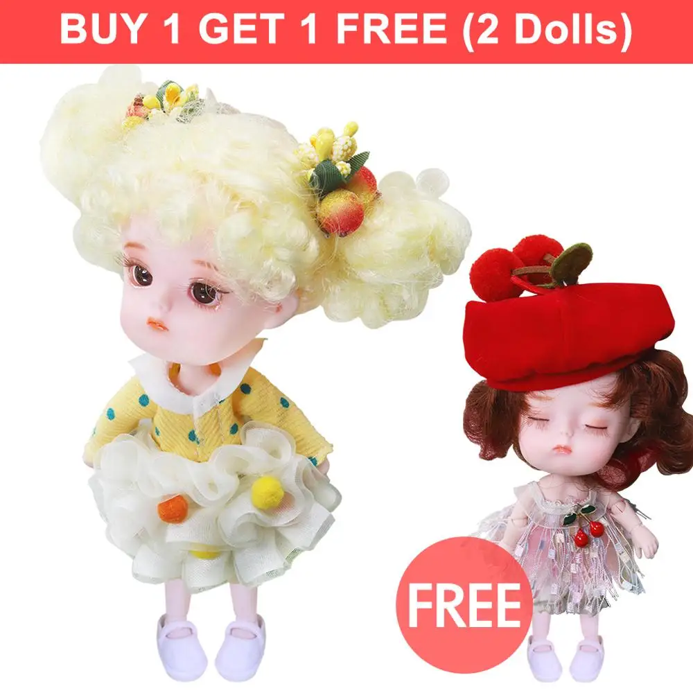 Dream Fairy 1/12 BJD doll 26 joint body ob11 mini doll with clothes shoes 14cm Cute children gift toy, name by DODO - Цвет: k
