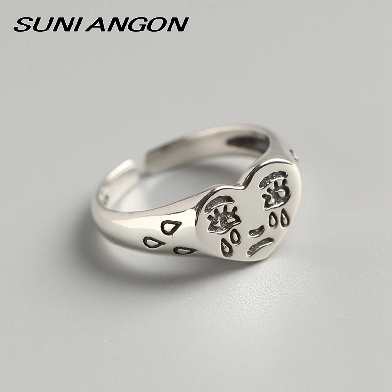 HOT Heart Tattoo Crying Heart Ring Sterling Silver Crying Heart