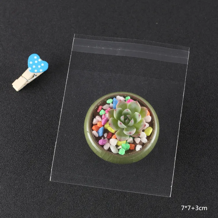 Transparent 7x7 cm 100 шт прозрачный матовый самоклеящийся пластиковый подарочный пакет DIY выпечки печенье конфеты Закуски Упаковка из полипропилена вечерние упаковочные материалы - Цвет: Transparent 7x7 cm