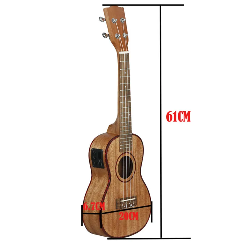 24 дюйма миниатюрная гитара укулеле-раковина абалона, Sapele Ukulele нейлоновыми струнами High-end 2-ступенчатый пикап ЖК-дисплей Дисплей Профессиональный музыкальный инструмент