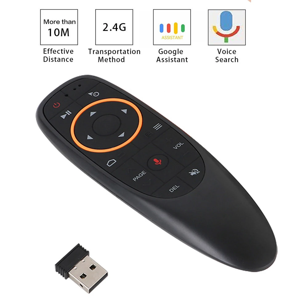 2.4g controle de voz remoto inteligente sem fio e gyroscop controlador g10 mouse ar