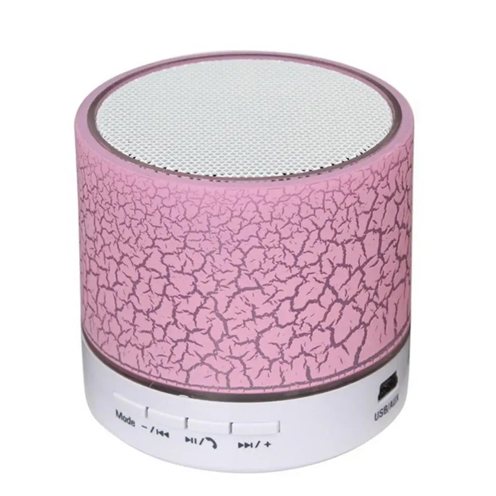 Беспроводной Bluetooth красочный светильник маленькая трещина звук динамик аудио мобильный телефон мини сабвуфер Поддержка TF карты/U диск/AUX - Цвет: Pink