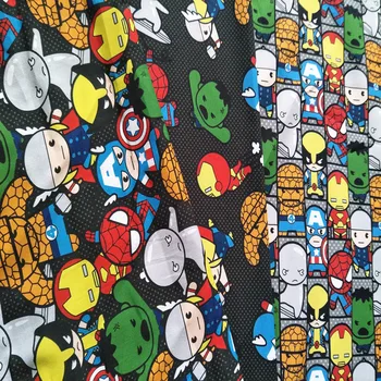 

50*148cm Marvel the Avenger Heros Star Wars 100% Cotton Fabric For Baby Clothes DIY Sewing Patchwork Baby Clothes Skirt Quilting