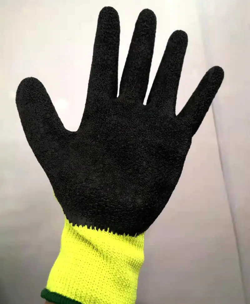 Износостойкие противоскользящие флуоресцентные зеленые хлопковые Dingqing перчатки для ловли крабов Дровосек водонепроницаемые защитные перчатки