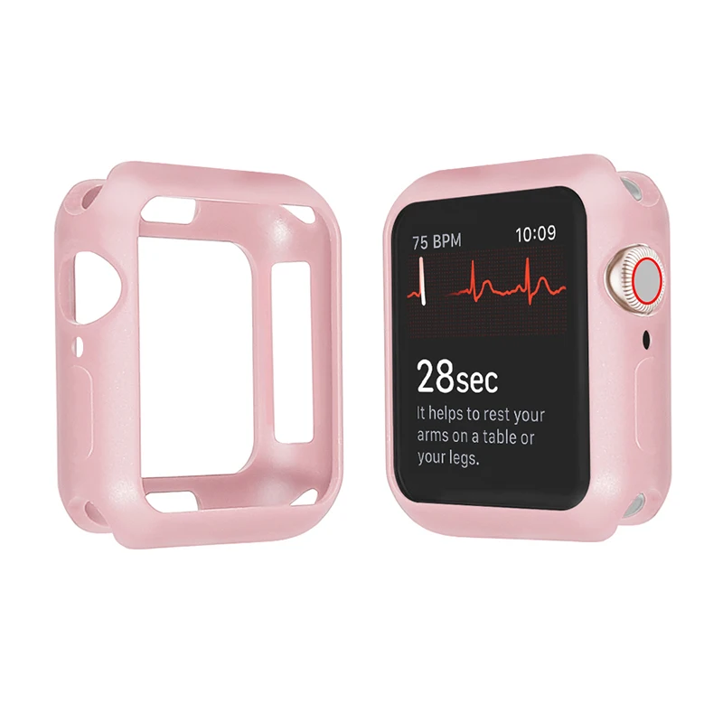 Мягкий силиконовый чехол для часов Apple Watch 5 4 3 38 мм 42 мм полный защитный чехол s бампер для iWatch 4 5 44 мм 40 мм Крышка для часов