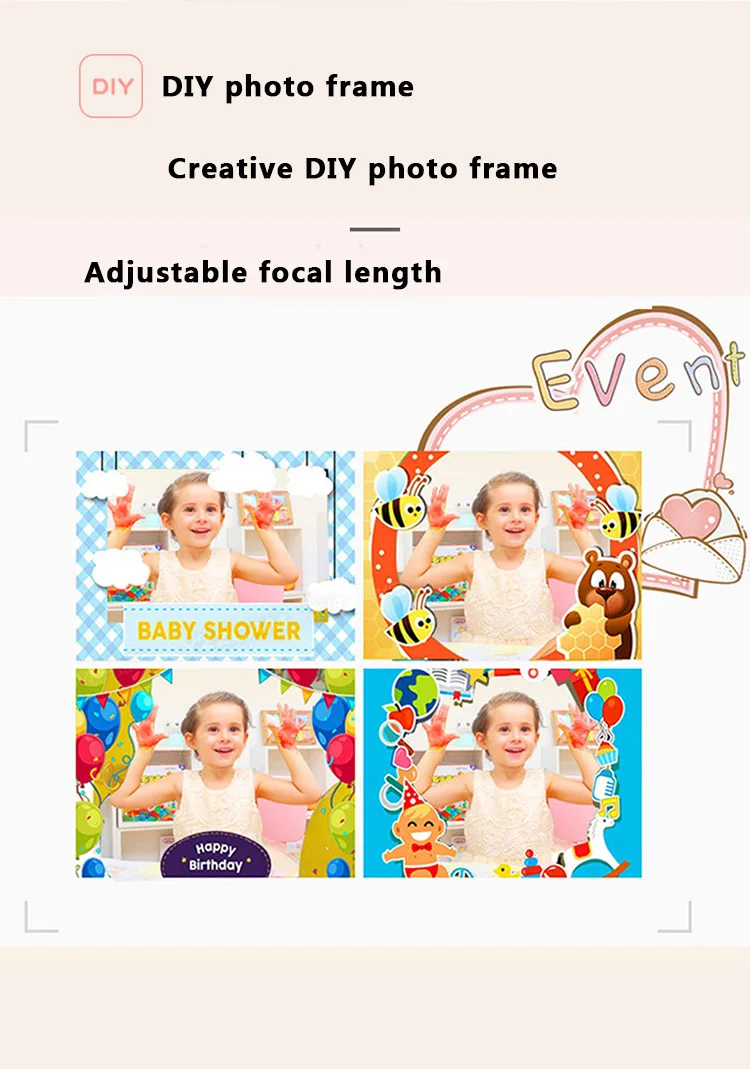 Hd Screen Rechargeable Digital Mini Camera Kids Cartoon Cute Camera Toys Outdoor Photography Props for Child Birthday Gift