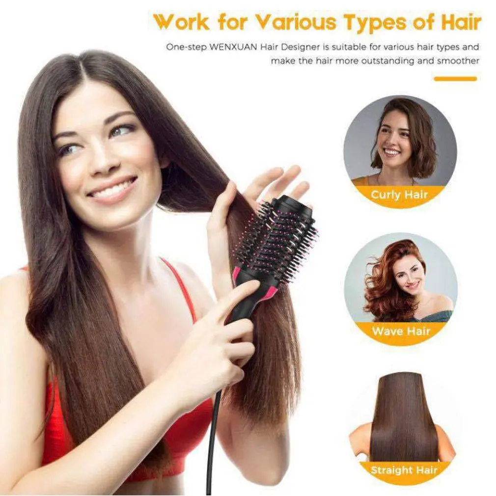

Two-In-One Hair Comb Infrared Negative Ion Hot Air Combing Straight Dual-Purpose Hair Dryer Modeling Comb