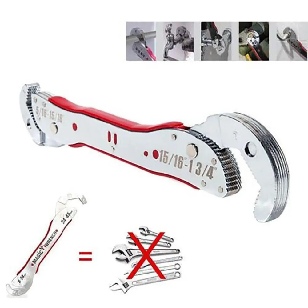 

9-45mm Adjustable Magic Wrench Multi-function Universal Spanner Tool Sliver Color 29.5*4.3*4.8CM