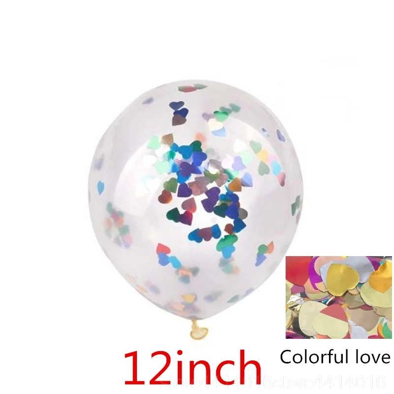 20pcs/set 12 Inch Rose Gold Sequins Golden Confetti Glitter Balloons Birthday Party Wedding Festival Decoration Balloons 7q - Цвет: Colorful love