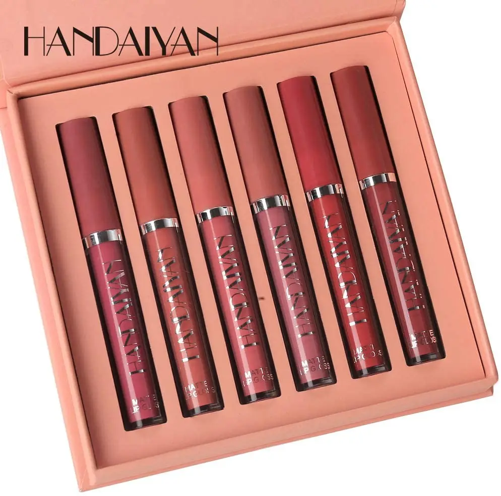 Sexy à Prova Batom Líquido Dlong Água Longa Duração Lábio Úmido Gloss Colorido Lipgloss Moda Umidade Suave Vara b 6 Pçs - Set 3 High Quality Beleza e saúde