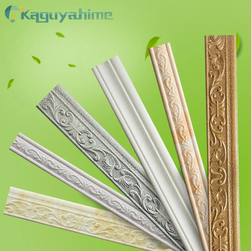 Kaguyahime 3D Foam Linea D'Angolo In Rilievo Linea Di Vita Della Parete Autoadesiva Decorazione Impermeabile Wall Sticker Border Wall Edge Strip 230Cm