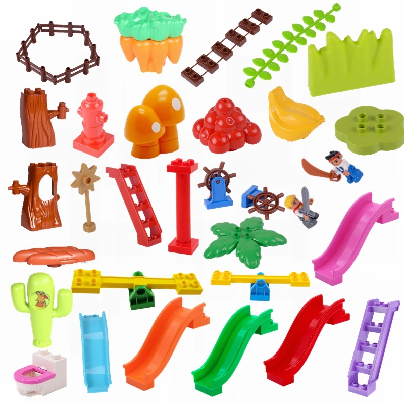 

Legoing Duplo Sets Toy For Children Accessories DIY Seesaw Farm Guardrail Blocks Compatible City Toys Hobbies Duploed Legoings