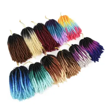 

8 Inch Bob Spring Twist Crochet Braids Bomb Passion Twists Synthetic Braiding Hair Jamaica Bounce For Women