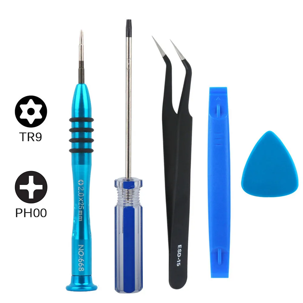 Kit de reparación de controlador PS4 TR9 Torx, destornillador de seguridad  de 2,0mm, PH00, destornillador Phillips, pinzas de precisión, herramienta  de apertura de palanca segura