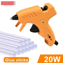 Mini pistola de pegamento de fusión en caliente de 20W, salida de pegamento de temperatura constante, Mini pistola de pegamento Manual para niños, barras de pegamento caliente, herramientas de bricolaje para el hogar