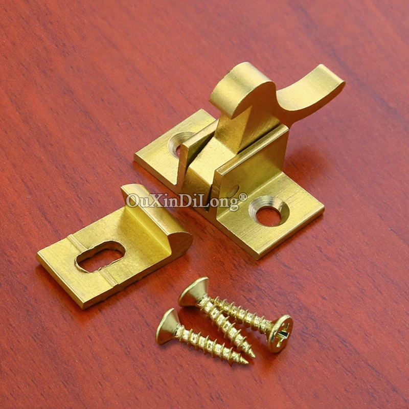 Brand New 2pcs European Solid Brass Window Latch Window Hooks Security Mute Door Buckle