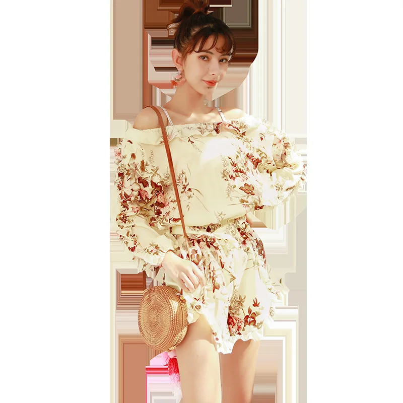 

Korean Style Beautiful Sexy Spa Resort Bikini Split Type Three-piece Set Conservative Slimming Poly Chest Belly Covering Bathing