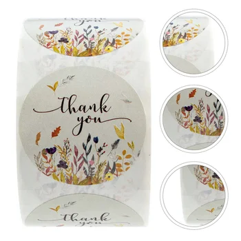 

1 Roll Thank You Tag Sticker Creative Gift DIY Sticker Sealing Decal Gift Wrapping Decal for Household Store School