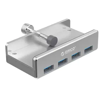 

4-Port USB 3.0 Hubs Adapter with Android Power Port Energy Saving Aluminum Alloy Chassis Back Clip Computer Peripherals