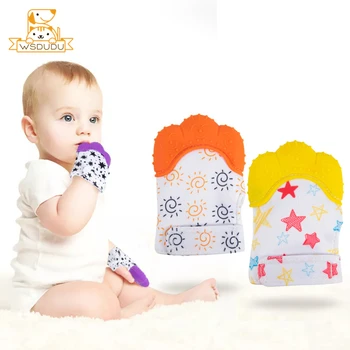 

Baby Silicone Molar Tooth Gloves Teether Mittens Newborn Teeth Chewable Thumb Infant Toddler Teethers Toys Safe Care Play Gifts