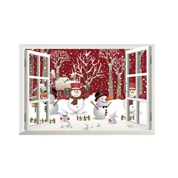

Christmas Wall Stickers Santa Claus Window Stickers DIY Cute PVC Decal New Year Party Store Home Decor