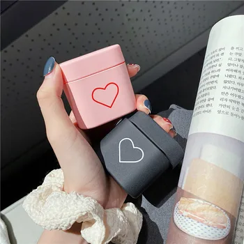 

Kjoew Fashion Cute Heart Couples Case For Airphone Case Hard PC Wireless Bluetooth Earphone Protective Case For MI Xiaomi Air2S