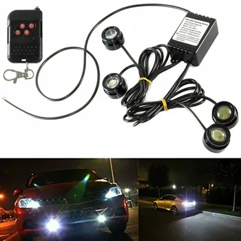 

For Car SUV Lamp 4in1 White LED Eagle Eye Strobe Flash Warning Grille Light Super Bright W/ Wireless Remote MAYITR