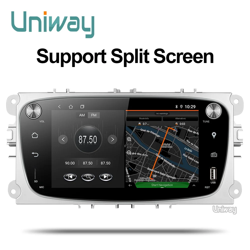 Продажа Uniway ALFKS7071 2G + 32G android 8,1 автомобильный dvd для focus ford mondeo ford kuga ford S MAX c maxcar радио