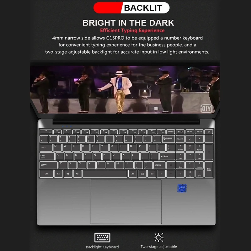Binai G15Pro ноутбук 15,6 дюймов четырехъядерный 8 ГБ+ 256 ГБ SSD ноутбук Windows 10 для Intel UHD изображения 500 DDR3