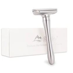 RiverLake Razor For Men Adjustable  Close Shaving Classic Double Edge Razor Blades Knife Replacement Shaving Set